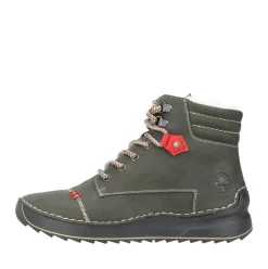 Rieker Damen Schnürboots Schnürstiefel Warmfutter grün S23 51545-54