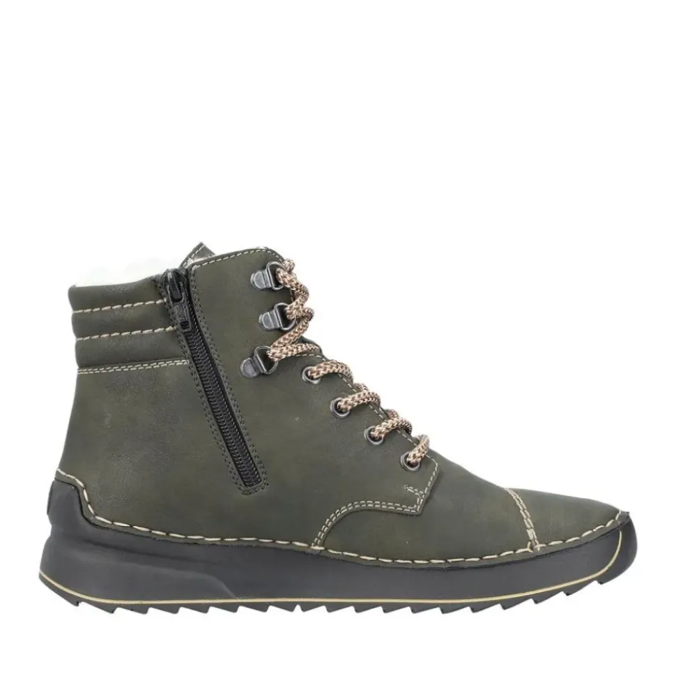 Rieker Damen Schnürboots Schnürstiefel Warmfutter grün S23 51545-54