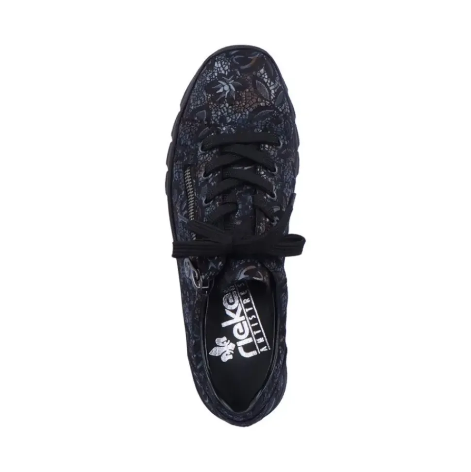 Rieker Damen Schnürschuhe schwarz-metallic S23 N3302-90