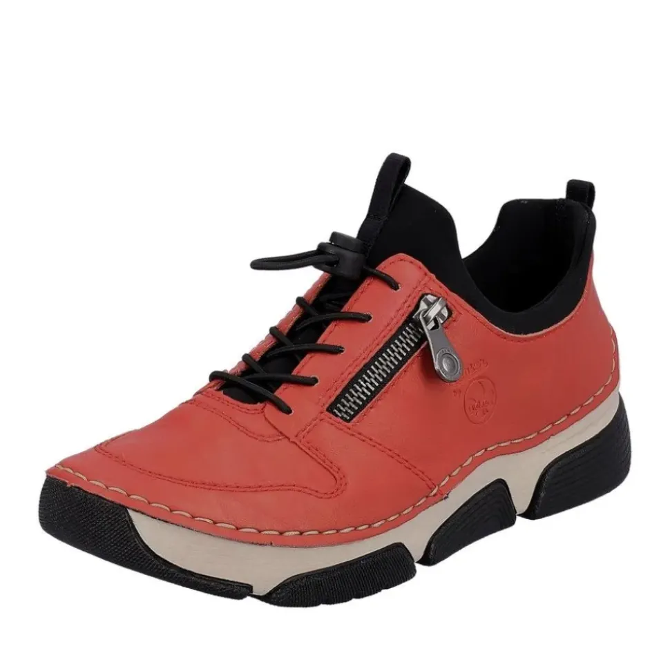 Rieker Damen Slipper rot Schnellschnürung S23 45951-33