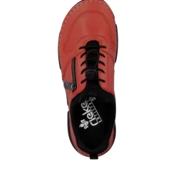 Rieker Damen Slipper rot Schnellschnürung S23 45951-33