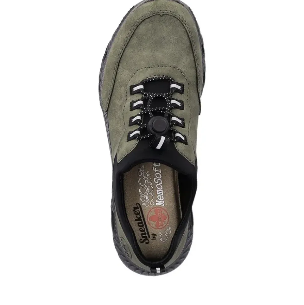Rieker Damen Slipper Schnellschnürung grün S23 M6058-54