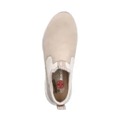 Rieker Damen Slipper weiß Memosoft-Sohle Komfortweite S23 M6053-62