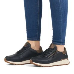 Rieker Evolution Damen Sneaker low Leder Wechselfußbett schwarz S24 W0604-00