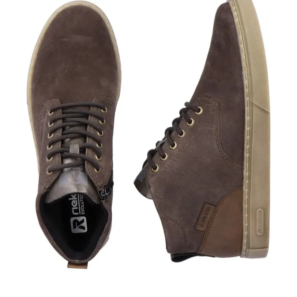 Rieker Evolution Herren Schnürboots Schnürstiefel Rauleder Wechselfußbett grau S23 U0762-45