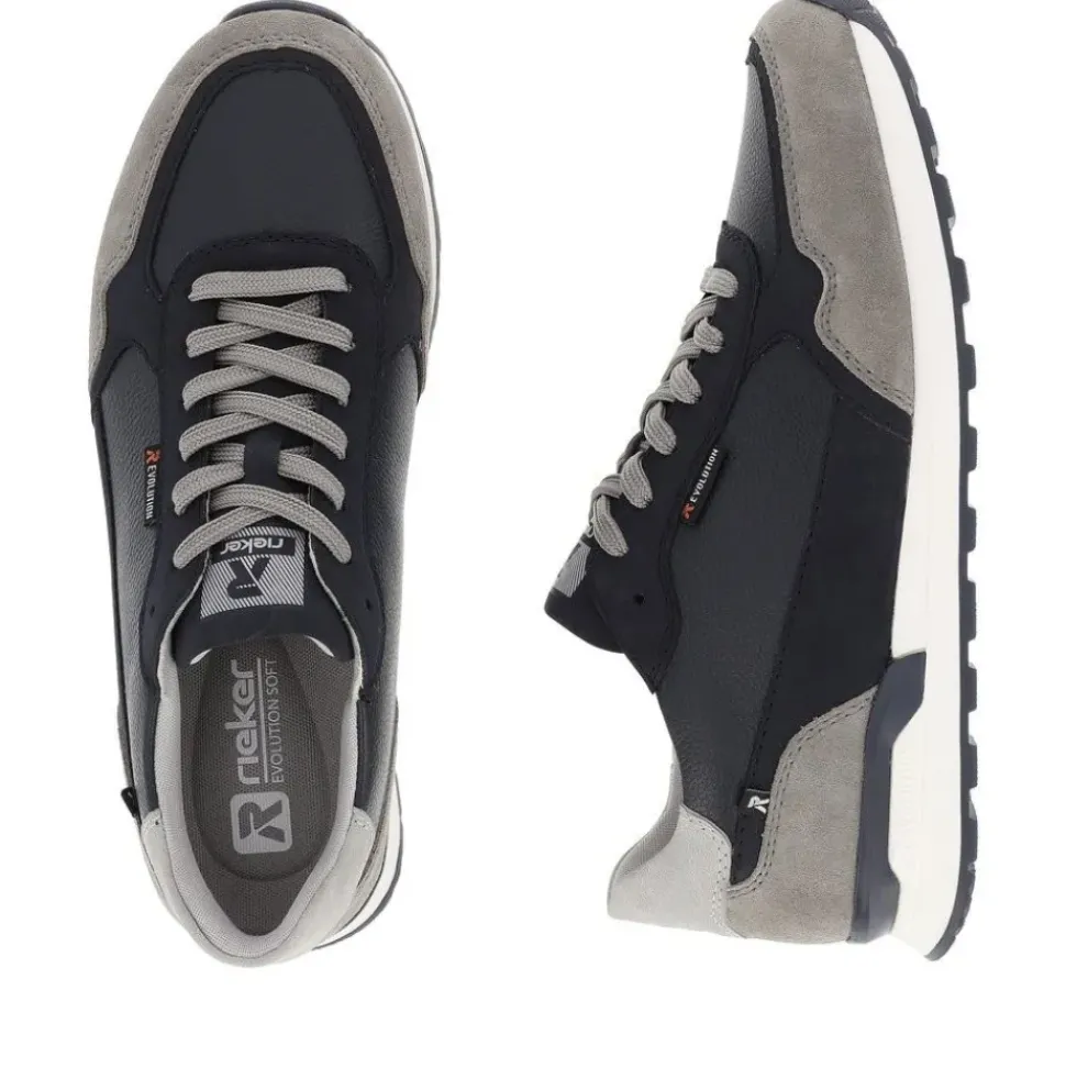 Rieker Evolution Herren Sneaker Leder Wechselfußbett grau S14 U0307-14