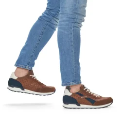Rieker Evolution Herren Sneaker Halbschuh Leder Wechselfußbett durchbrochen braun S13 U0302-24