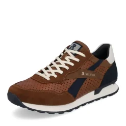 Rieker Evolution Herren Sneaker Halbschuh Leder Wechselfußbett durchbrochen braun S13 U0302-24
