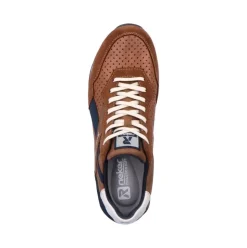 Rieker Evolution Herren Sneaker Halbschuh Leder Wechselfußbett durchbrochen braun S13 U0302-24