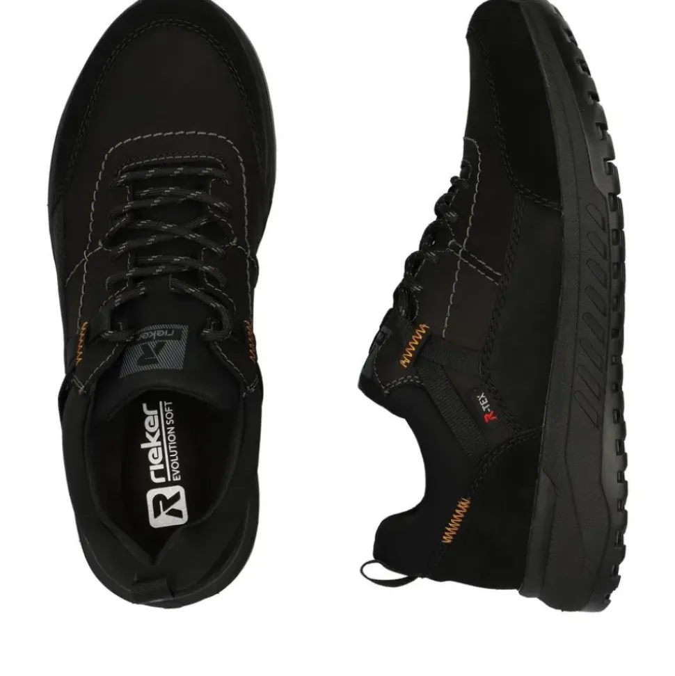 Rieker Evolution Herren Sneaker Rauleder TEX- Membran Wechselfußbett Komfortweite schwarz S23 U0100-00