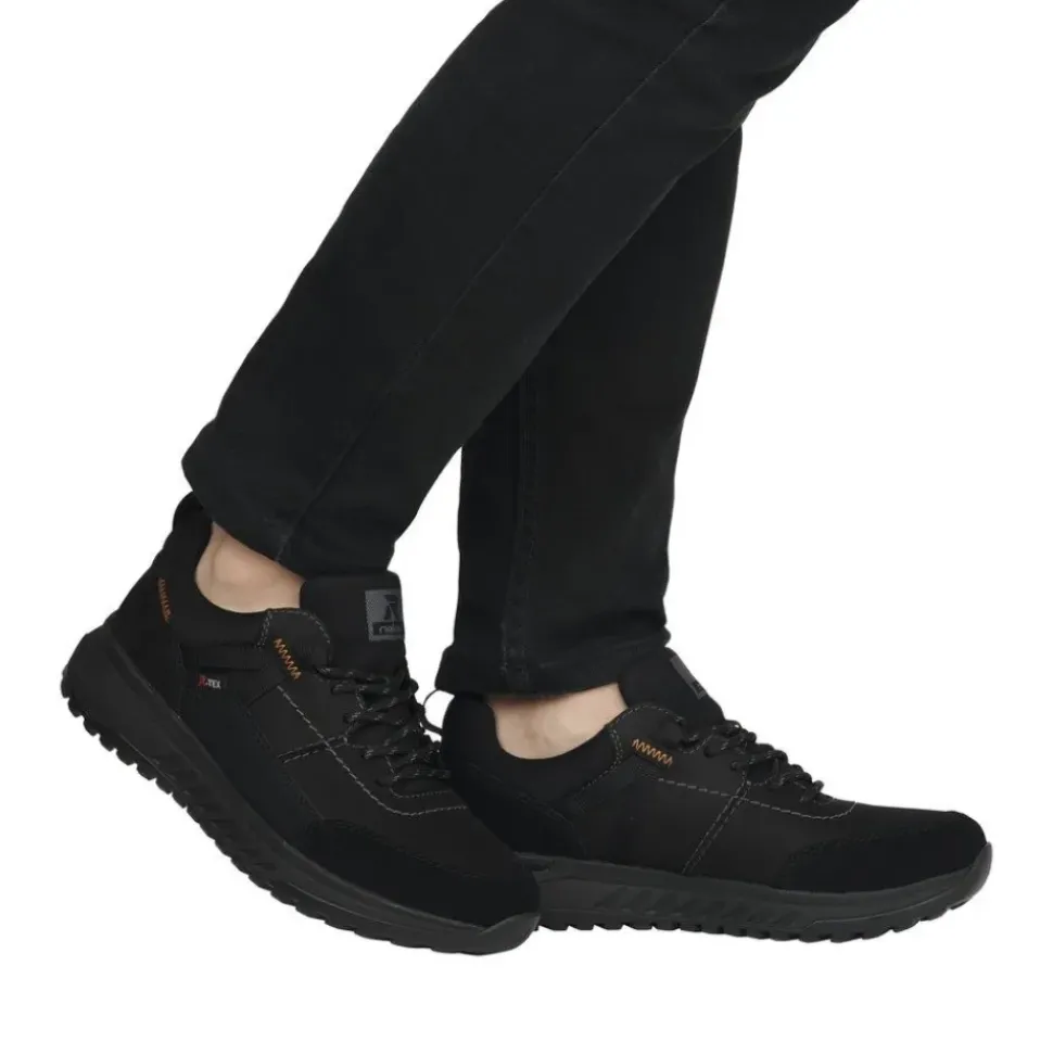Rieker Evolution Herren Sneaker Rauleder TEX- Membran Wechselfußbett Komfortweite schwarz S23 U0100-00