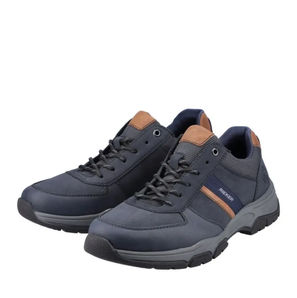 Rieker Herren Schnürschuhe blau-braun S23 11211-14