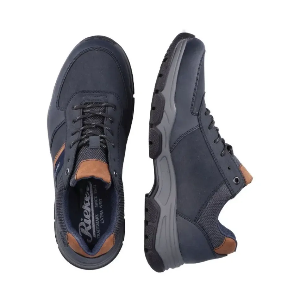 Rieker Herren Schnürschuhe blau-braun S23 11211-14