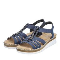 Rieker Keilsandalette blau Schlupf S14 V1206-14