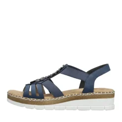 Rieker Keilsandalette blau Schlupf S14 V1206-14