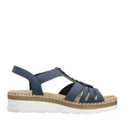 Rieker Keilsandalette blau Schlupf S14 V1206-14