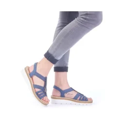 Rieker Keilsandalette blau Schlupf S14 V1206-14