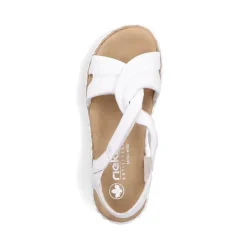Rieker Keilsandalette H - Weite Extraweit Schlupf weiß S14 63261-80
