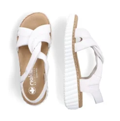 Rieker Keilsandalette H - Weite Extraweit Schlupf weiß S14 63261-80