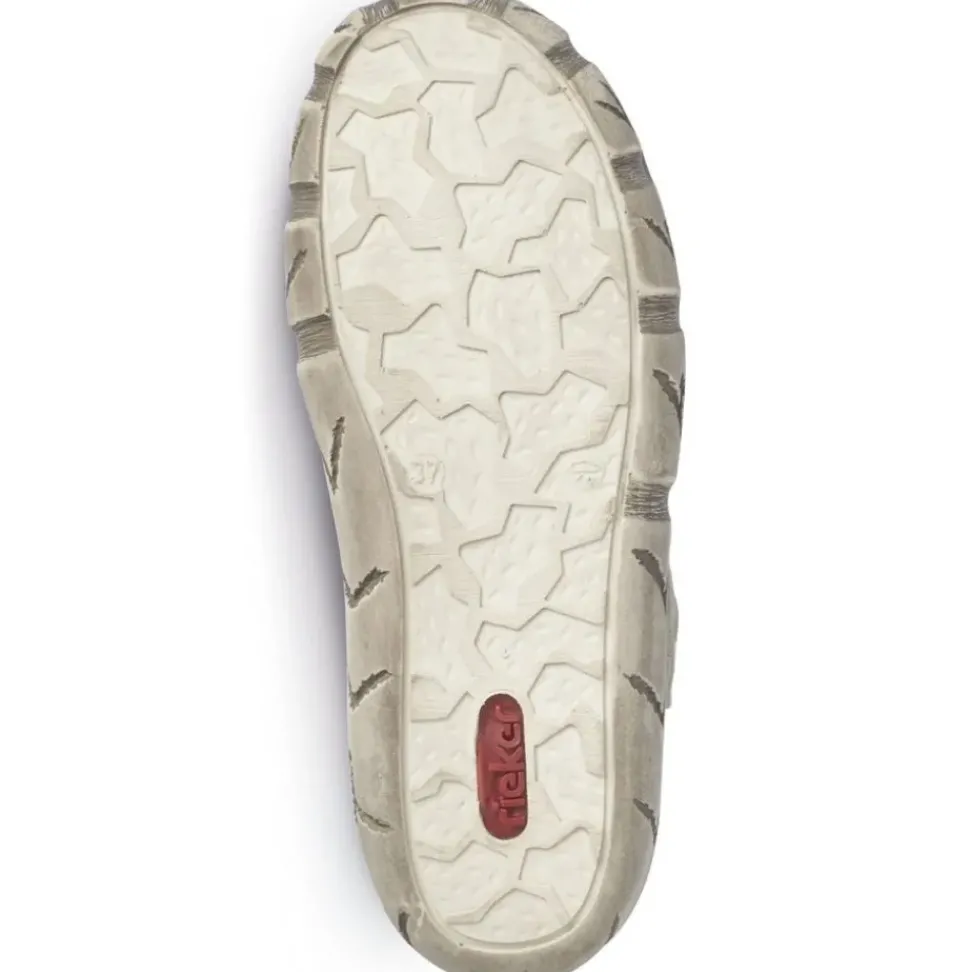 Rieker Pantolette Clogs Leder Antistress Klettverschluss weiß L0396-80