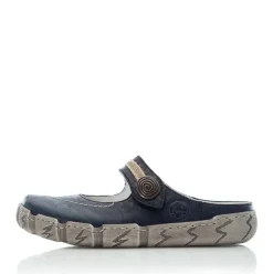 Rieker Pantolette Clogs Leder Antistress blau L0391-14