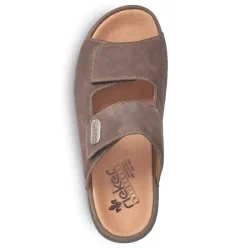 Rieker Pantolette Klettverschluss Leder braun 25590-25