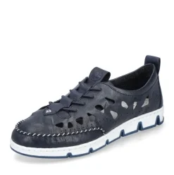 Rieker Slipper Barfußgefühl Glattleder blau S14 49956-14