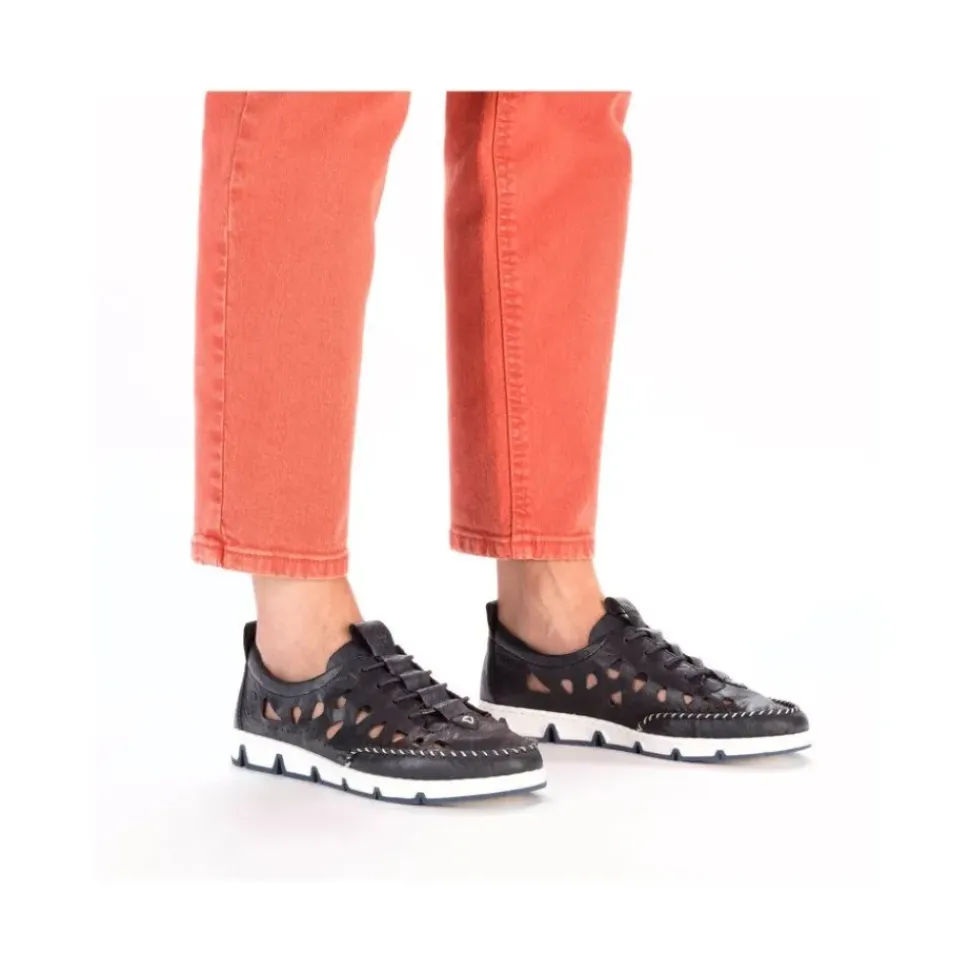 Rieker Slipper Barfußgefühl Glattleder blau S14 49956-14