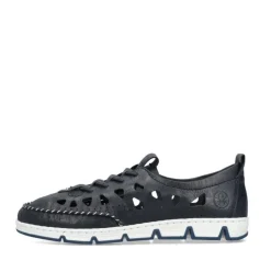 Rieker Slipper Barfußgefühl Glattleder blau S14 49956-14