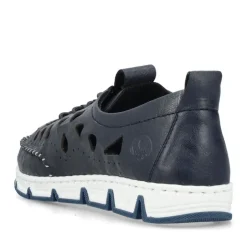 Rieker Slipper Barfußgefühl Glattleder blau S14 49956-14