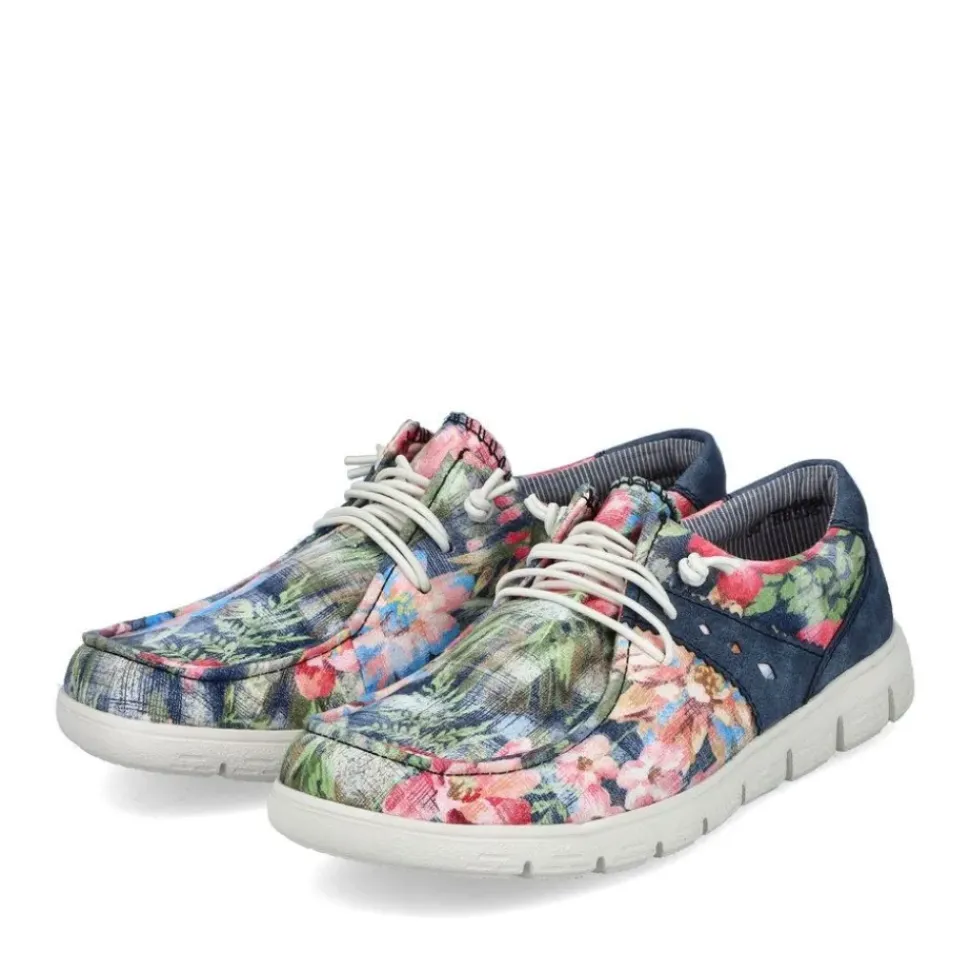 Rieker Slipper bunt gemustert - denimblau S14 44000-90