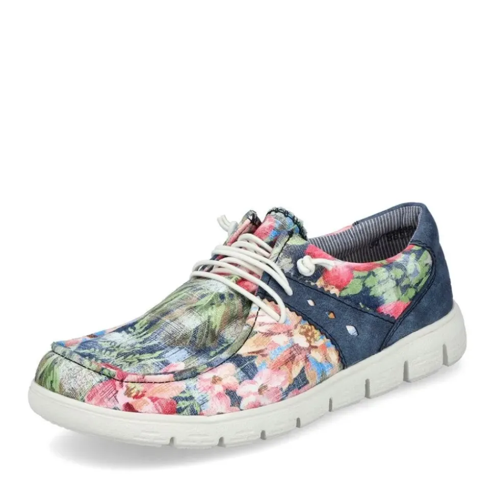 Rieker Slipper bunt gemustert - denimblau S14 44000-90