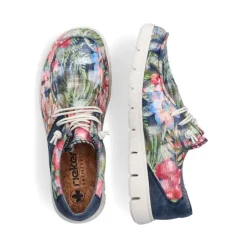 Rieker Slipper bunt gemustert - denimblau S14 44000-90