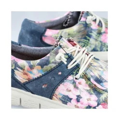 Rieker Slipper bunt gemustert - denimblau S14 44000-90