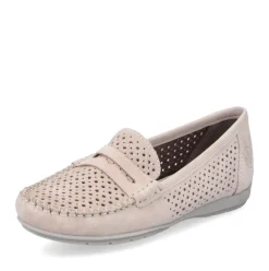 Rieker Slipper Loafer hellrosa Rauleder S14 40263-31