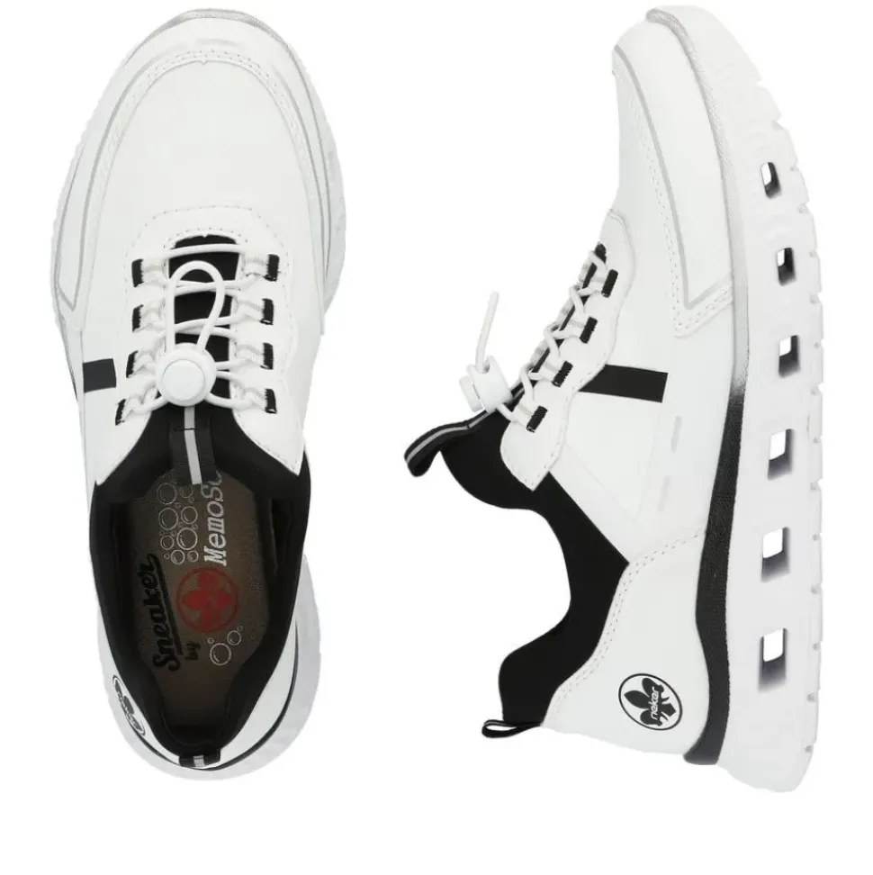 Rieker Sneaker Schlüpfschuh Komfortweite G weiss S14 M6062-80