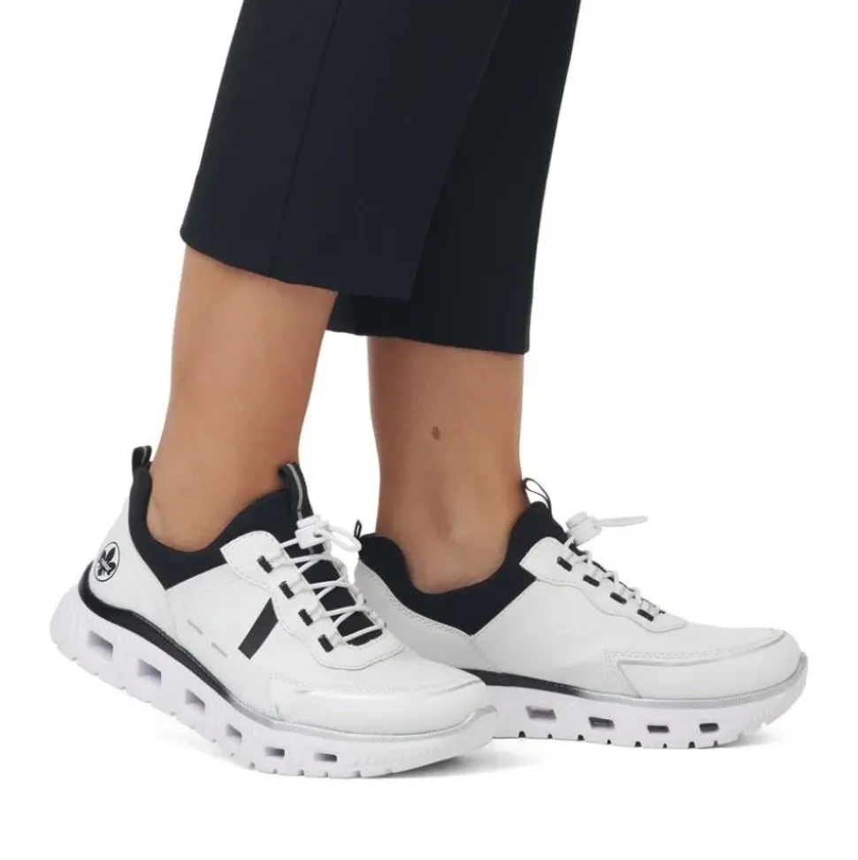 Rieker Sneaker Schlüpfschuh Komfortweite G weiss S14 M6062-80