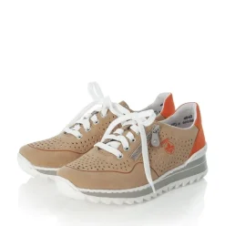 Rieker Sneaker Schnürer Memosoft beige orange M6905-60