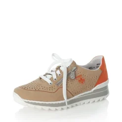 Rieker Sneaker Schnürer Memosoft beige orange M6905-60