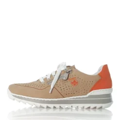 Rieker Sneaker Schnürer Memosoft beige orange M6905-60