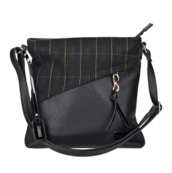 Rieker Umhängetasche Crossbody Bag Karomuster schwarz S22 H1040-00