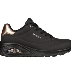 Skechers Uno- Golden Air Damen Sneaker, Skech Air- Luftpolsterung, Golddetails, schwarz, weiß S23  177094