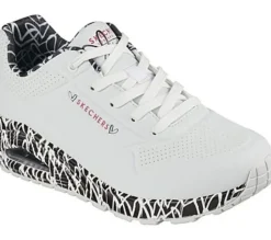 Skechers UNO LOVING LOVE WHT Wedges Sneakers Graffiti Print weiss S12 155506