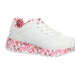 Skechers UNO LOVING LOVE WHT Wedges Sneakers Graffiti Print weiss S12 155506