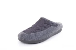 s`knöpfli Damen Hausschuh Pantolette Materialmix grau S22 X10639