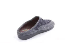 s`knöpfli Damen Hausschuh Pantolette Materialmix grau S22 X10639