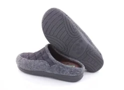s`knöpfli Damen Hausschuh Pantolette Materialmix grau S22 X10639