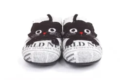 s`knöpfli Damen Hausschuh Pantolette Katzenmotiv Wechselfußbett grau S22 Z27587P