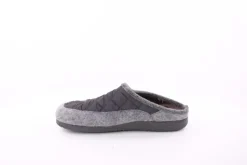 s`knöpfli Damen Hausschuh Pantolette Materialmix grau S23 X10639