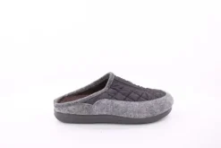 s`knöpfli Damen Hausschuh Pantolette Materialmix grau S23 X10639